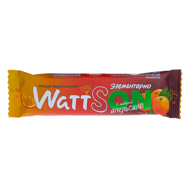Батончик ТМ WattSON «С цедрой апельсина»